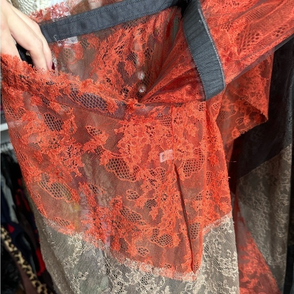 Valentino- Runway 2014 Multicolored Lace Sheer Cutout Cape Midi Dress - Picture 7 of 12